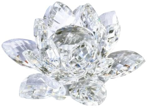 AMIUHOUN Eine Kristall-Lotusblüten-Figur, Dekoration, Lotusblüte, Dekoration, Glas, Bastel-Kollektion, Briefbeschwerer, Tischdekoration, Souvenir, Geschenk