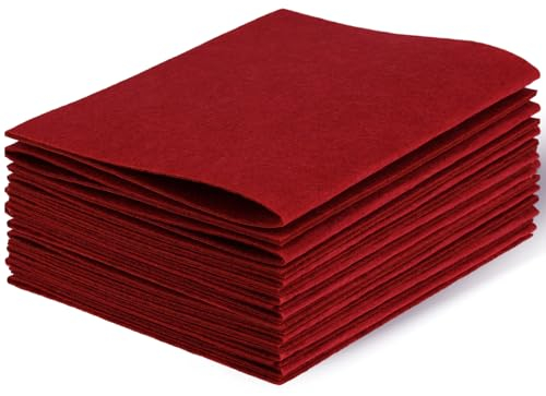 Filz zum Basteln, Bastelfilz weiß 1mm Stark Filzstoff Bastelfilz, 18 x 28.5cm Weicher Bastelfilz zum Basteln, 10 Stück Filzblätter für Handarbeit DIY-Nähprojekt Party Dekorationen