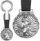 Anwlki Heiligen Christophorus Plaketten Leder Schlüsselanhänger Heiliger Christophorus Medaille Beschutze Uns Komm Gut Heim Auto Motorrad Autofahrer Schutzpatron Anhänger (Altes Silber)