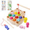 UCAMP Montessori Spielzeug,Magnetisches Angelspiel Holzspielzeug,Magnetische Angelspiel für Kinder ab 2 Jahre Fische,Outdoor Double Spiel Kinderspielzeug,Jungen Mädchen Jahre Geschenk für Kinder