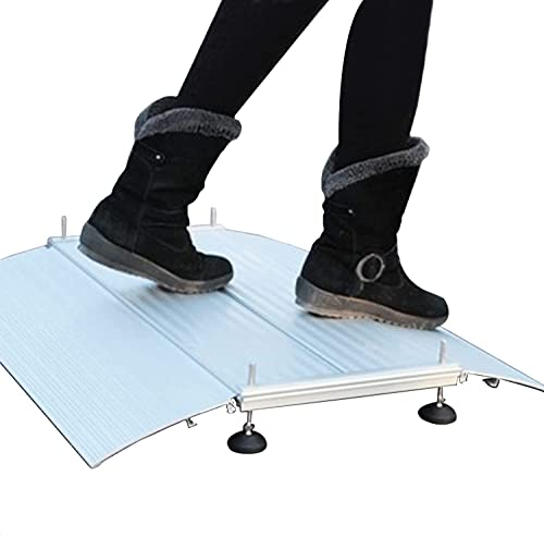 Rampe, Schwellenrampe, Bordsteinrampe, Türrampe, tragbare Wegerampen, Übergangsschwellenrampen mit Fußständer, Aluminium-Einstiegsrampe für Rollstuhl/Kinderwagen, stabile Türöffnung (Größe: 134 x 74