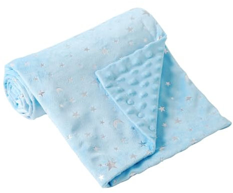 iEvolve Babydecke, ultraweich, doppellagig, mit gepunkteter Rückseite, Empfangsdecken, Kleinkind, Baby, Kinderzimmer, Bettdecken, Duschgeschenk, 80 x 120 cm