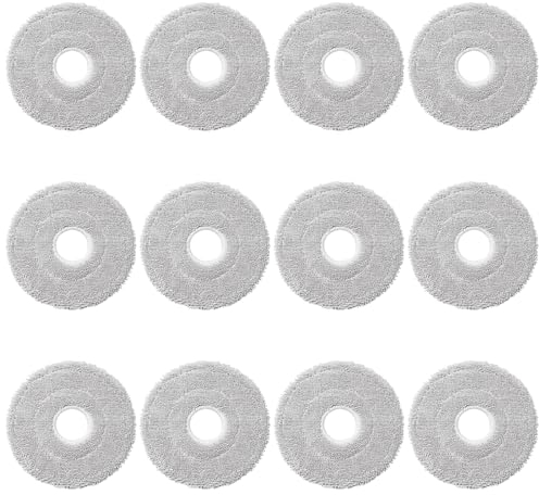 Oxfraki 12 Stück Wischtücher für Dreame L10s Ultra, L20 Ultra, L10s Pro Ultra Heat, L10 Ultra, L10s Pro, L10 Prime, Xiaomi X10+, S10+ Saugroboter, Mikrofaser Nasses Wischpads Zubehör Bodenreinigung