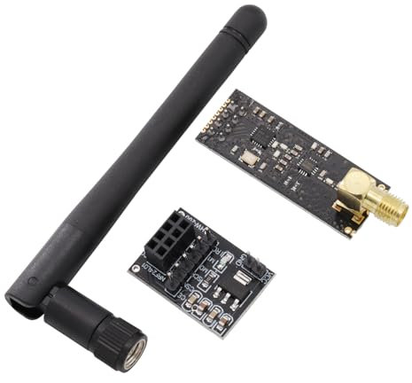 Heevhas Wireless Transceiver Empfänger NRF24L01+PA+LNA Wireless RF Transceiver Module mit SMA Antenne 2.4 GHz 1100m + Breadboard Breakout Adapter Board