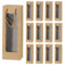 QISF 12 Pack Kraft Paper Wine Gift Bags - Sturdy Bottle Gift Bag with Handles,Wine Tote Bag | Transparent Windows for Displaying Wine, Flowers | Wine Storage Bag for Christmas, Wedding, Party