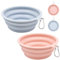 VEGCOO 2 Pcs Collapsible Dog Bowl, 650ml Collapsible Dog Water Bowl, Silicone Dog Travel Bowl with Carabiner for Walking Traveling Camping Hiking