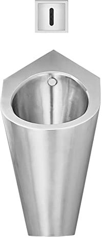OLSKFUH ManiCrown Wandmontage Edelstahl-Spülurinal, Eckbadezimmer Herren-Induktionsurinal Kommerzieller wassersparender Urinal-Urinumleiter, Spritzwassergeschütztes öffentliches Toilettenurinal,f