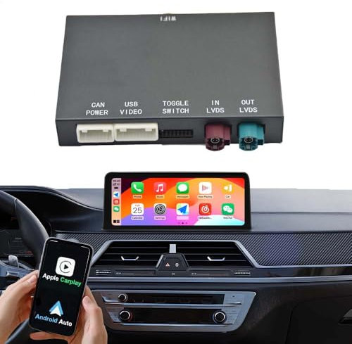Carplay Adapter Retrofit Kit Decoder for BMW 1 2 3 4 5 6 7 X1 X3 X4 X5 X6 with NBT System Fit for Apple CarPlay & Android Auto Support Bluetooth, Mirror Link, 360 Camera, Original iDrive