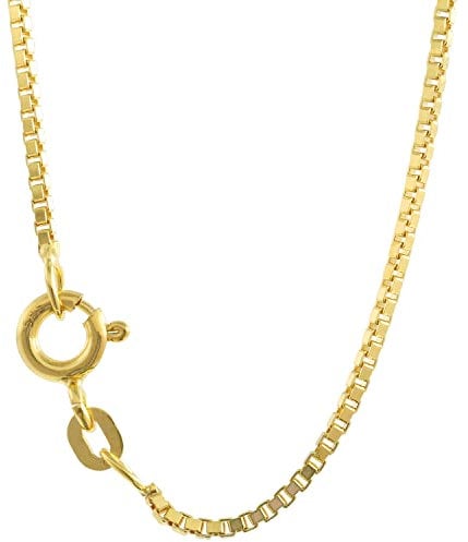 Goldkette Venezianerkette Halskette Breite 1,2 mm - 585-14 Karat Gold, Kettenlänge:45 cm Damenkette