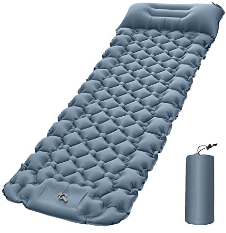 Isomatte Selbstaufblasend, Camping Isomatte, Selbstaufblasbare Schlafmatte Tragbare Luftmatratze, Wasserdicht, für Camping, Wandern, Zelt, (Grey)