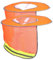 SOLUSTRE 1 Satz Helm Nackenschutz Kühlender Hut Konstruktion Wiederaufladbar Wellenkappe Rand Fr Led Tailliert Armstulpe Für Sonne Cool Uv Hardhat-zubehör Chemische Faser Orange 2st