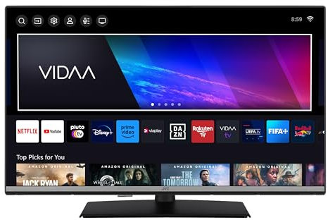 JVC Fernseher 32 Zoll Smart TV VIDAA LT-32VDF5455 Full HD Fernseher, HDR TV mit integriertem Triple-Tuner, LED TV schwarz