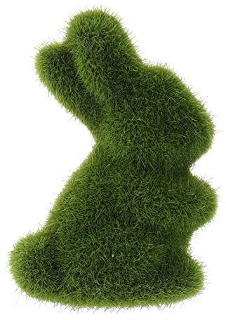 XuQiZZpp Easter Moss Statue Artificial Turf Grass Handmade Animal Figurines Ornament Home Table Garden Decor