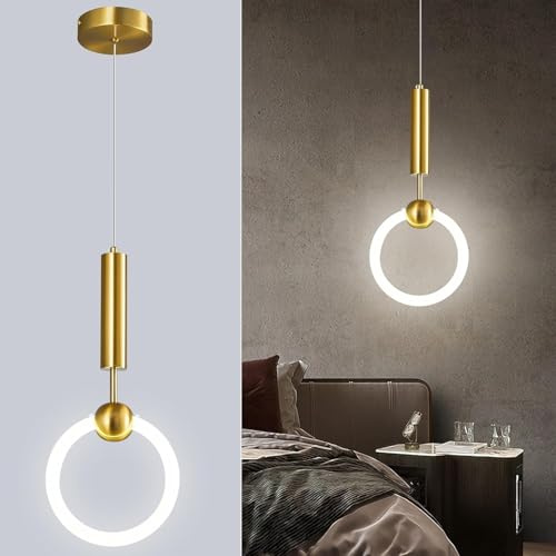 Stesulfr Moderne kugelförmige Pendelleuchte aus Glas Nachttisch schlichter goldener Kronleuchter Hängelampe aus der Mitte des Jahrhunderts mit einstellbarer Kücheninsel Esszimmer Schlafzimmer Eingangs