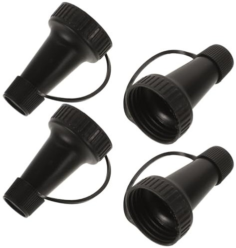 UPKOCH 4pcs Plastic Bottle Pourers and Liquor Pour Spouts Stopper, Small Square Bottle Nozzle Set for Kitchen Oils Juices Spirits Dispenser Accessories