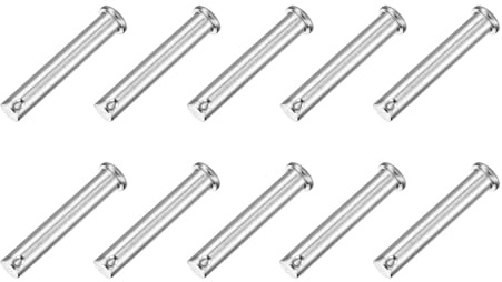 QUARKZMAN 10 Stück Steckbolzen M10 x 60mm Einloch Splintbolzen, 304 Edelstahl Flachkopf Anhängersplintbolzen für Anhängerriegel, Mechanikerreparatur, Möbelinstallation, Industrieanlagen