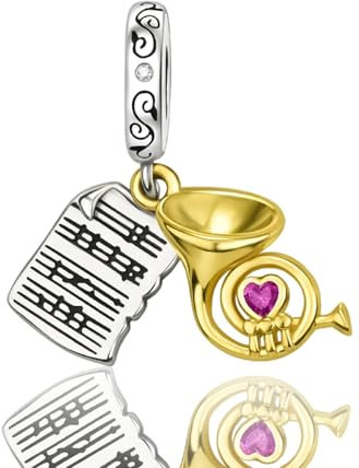 NUNUYAYA Frauen Armband Charme 925 Sterling Silber Scores and Instruments passend für Armband Halskette,Charm Anhänger für Europäischen Armbänder für Frauen Mädchen
