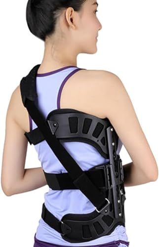 Llhdmeng Thoracolumbar Fixation Bracket Scoliosis Orthosis Three-Point Mechanics Principle Design Mesh Breathable Material Stand Height Adjustable for Maintaining Spinal Balance