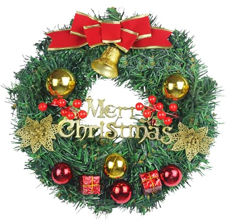 Christmas Wreaths for Front Door, Front Door Decoration 30cm Christmas Decorations Artificial Winter Garland, Christmas Garland Wreaths, for Shopping Malls Shop Windows Wreaths