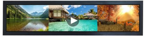 VSDISPLAY 28 Zoll 1920x360 700 Nits LCD Monitor | Tragbare Werbung gestreckte Balkenanzeige, USB Support Autoplay