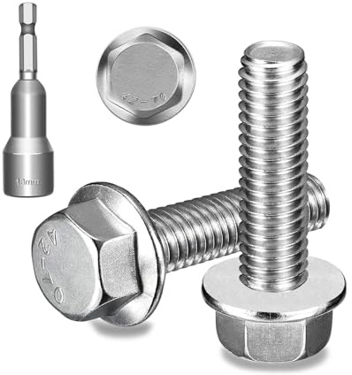 Ezitruz Viti a flangia esagonale, M8 x 35 mm, DIN 6921, in acciaio inox A2 V2A, con flangia, per mobili, edilizia, ingegneria