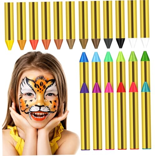 LIFKOME 1 Schachtel Farben Umweltfreundliche Öl-wachsmalkreiden Leuchtende Wasserlösliche Face Paint Crayons für Cosplay Karneval Halloween mit Einfacher Entfernung Tragbar und Vielseitig