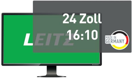 Leitz Monitor Blickschutzfilter 24 Zoll (16:10), Abnehmbare Schutzfolie, Mit Blaulichtfilter und Blendschutz, Beidseitig verwendbar, Touchscreen kompatibel, Made in Germany, 69030000