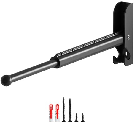 BaiNong Pull Out Wall Mounted Clothes Drying Rack Black 13 Foldable