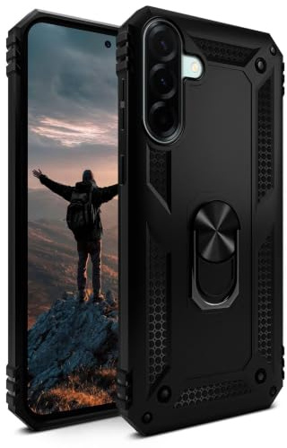 ONEFLOW für Samsung Galaxy A37 5G Hülle mit Handygriff Ständer, Outdoor Schutzhülle stoßfest Panzerhülle mit Kameraschutz, Handyhülle Hybrid TPU Case, Titan Cover, matt Schwarz