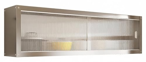 YSPZDQ Armario Cocina con Puertas correderas, Vitrina Pared Montaje en Pared fácil instalación, Armario despensa de Acero Inoxidable, fácil Limpieza para Cocina, baño, Dormitorio(120 x 30 x 40cm)