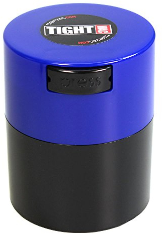 Tightvac Boîte de Conservation hermétique de qualité supérieure pour Herbes aromatiques – Peut contenir 1,2 oz à 85 g – Gardez Vos Herbes et Produits secs Frais et Savoureux Noir/Bleu