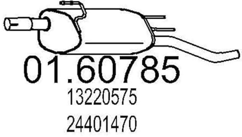 MTS 01.60785 Endschalldämpfer Kompatibel mit OPEL COMBO Kasten/Kombi 13220575 5852553 5852448