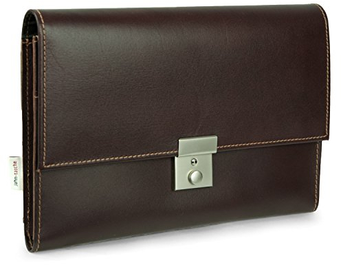 Jahn-Tasche – A5 Reise-Dokumentenmappe/Reise-Dokumententasche, aus Leder, Braun, Modell 1021