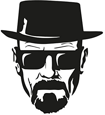 Heisenberg Breaking Bad Walter White Auto Aufkleber Sticker Schwarz 11x12cm Schwarz