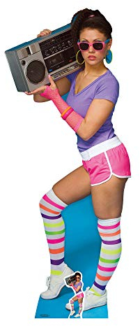 STAR CUTOUTS Ltd SC1023 80's Neon Boombox Girl, Karton, Mehrfarbig, 177 x 73 x 177 cm, Pappe, Regular