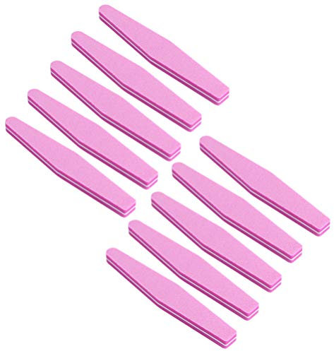 Lurrose 10pcs Nail Files Sponge Double Sided Nail Buffer Blocks Emery Boards for Manicure Polishing Boards Tools Pink
