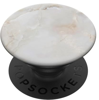 PopSockets Cream Off White with Pink Dusty Rose and taupe vein PopSockets PopGrip: Ausziehbarer Sockel und Griff für Handys/Tablets mit Tauschbarem Top