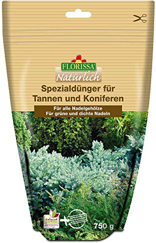 Florissa Natürlich 58886 Bio Spezialdünger für Tannen und Koniferen | biologisch GÄRTNERN Gütesiegel | haustierfreundlich | im wasserdichten, wiederverschließbaren Beutel, Braun