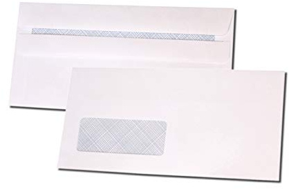 DL 110x220mm 90gsm White Self Seal Envelopes (Window 35x90mm) - Pack Size 1000