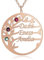 kaululu Collana Donna Albero della vita con Nome Personalizzabile 2-4 Famiglia Bff Nomi Incisione Simulato Pietre Collane Mamma con Nome Ciondolo in 925 Argento Gioielli Compleanno (Rosegold, 3 name)