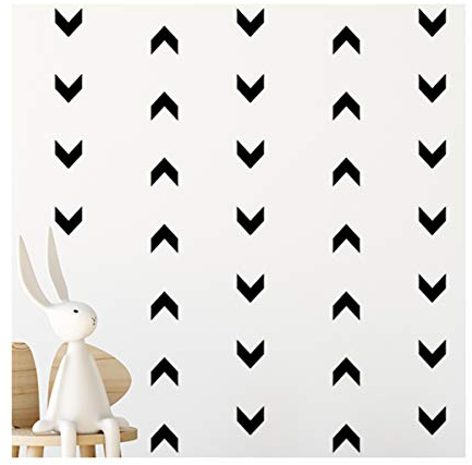 StickerDeen | Vinyl-Aufkleber mit kurzem Zickzack-Pfeil-Stil, Dekoration, abnehmbar, für Fenster, Möbel, Kinderzimmer, Wandkunst, Geschenk, 120 Stück (schwarz)