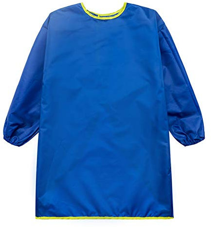 Yundxi Kinder Malkittel, Kinder Bastelkittel, Bastelschürze, Kinder Schürze - Malschürze mit Langarm (Königsblau, Groß)