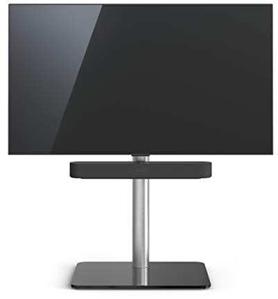 TV-Stand Spectral Just-Racks TV610SP mit Glasboden in Schwarzglas und Universal Soundbar Ablage