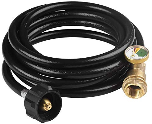 Manguera de gas propano Manguera de gas de alta presión Adaptador de tanque de propano Manguera de propano con medidor Manguera de conexión de gas propano de 144 pulgadas para parrilla de gas