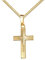 JEVELION Kreuz Kette Gold mit Diamantschliff für Damen, Herren und Kinder - Ketten-Anhänger 750 Gold 18 Karat mit Schmuck-Etui und 50 cm Kette