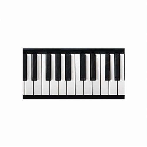 cenefas adhesivas,Pegatinas decorativas de línea de cintura de teclas de piano en blanco y negro, pegatinas de línea de cintura para puertas de vidrio de cocina y baño