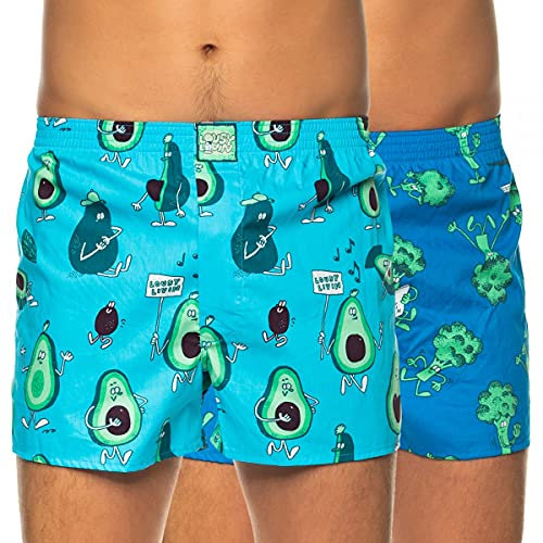 Lousy Livin 2-er Set Boxershorts Blau mit Motiv Size XL, SizeMap X-Large