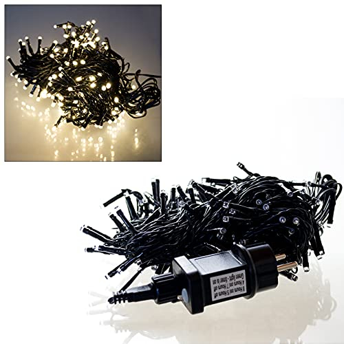 (Warmweiß, 10855/200 LEDs) LED Lichterketten in- & Outdoor, warmweiß und multicolor. 160/200/250 LEDs. bis 20 Meter länge. Batterie- oder Netzbetrieb, Timer-Funktion 4/6/8 Stunden.