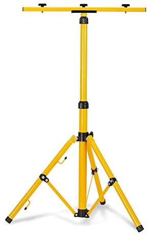 Aufun Teleskop Stativ LED Strahler Flutlicht Fluter Baustrahlerstativ Höhenverstellbar 50-150cm Gelb