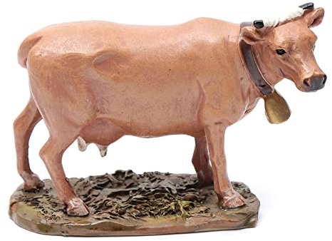 Holyart Weihnachtskrippen: Kuh aus Kunstharz der preisgünstigen Linie Martino Landi für 12 cm Krippe